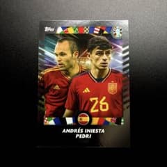 希少サッカーカード ペドリ イニエスタ スペイン代表 バルセロナ topps