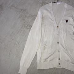 Disney ディズニー ミニー刺繍 Vネックニットカーディガン M ベージュ