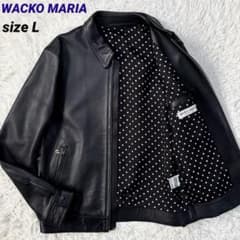 ✨美品・希少Lサイズ✨ワコマリア レザージャケット ポルカドット柄