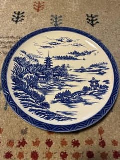 染付 飾り皿 大皿 青白 陶器 和柄 風景画 有田焼 32cm - メルカリ