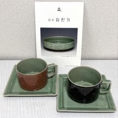 韓国陶芸 Kim Pan-ki 김판기　カップ＆ソーサー 2客セットのサムネイル
