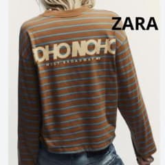 テキスト入りストライプTシャツ　Lサイズのサムネイル