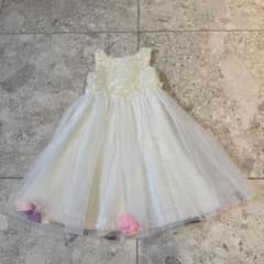 キッズドレス ホワイト 花びら付きのサムネイル