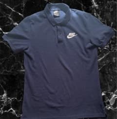 【美品】NIKE ナイキ ポロシャツ ネイビー 綿100% Sサイズのサムネイル