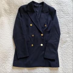 GU ダブルブレストブレザー　ネイビー　紺ブレ　金ボタン　xs