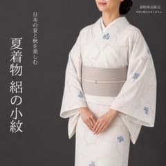 夏159】夏着物 絽 小紋 単衣 白 対象身長～155cm 単品販売 送料無料
