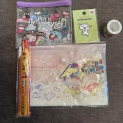 Crayon Shin-chan Pouch, Patch, and Sticker Set