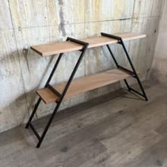 A-studio アイアン×木材 インダストリアル オープンシェルフ 2段