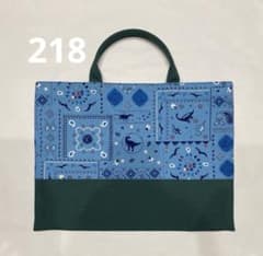 ハンドメイド レッスンバッグ 恐竜柄 ブルー×グリーン 218 - メルカリ