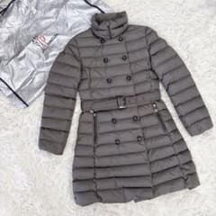 MONCLER レディース グレー ダウンコート ロング ベルト M キッズ 