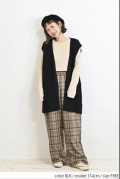 ハートマーケット　ニット　ベスト　ジレ　黒　新品のサムネイル