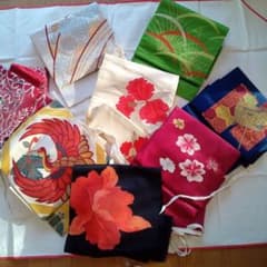 作り帯　和装小物 セット 花柄 鳥柄のサムネイル