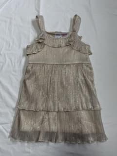 ZARA キッズ ノースリーブ 110cm ゴールド プリーツ　美品のサムネイル