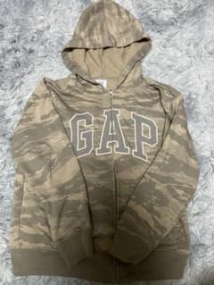 GAP ロゴ フレンチテリー ジップアップパーカー カモフラージュ　キッズのサムネイル