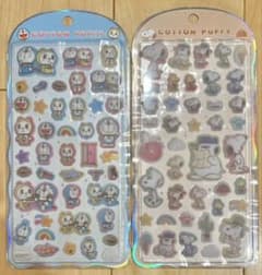 ⭐︎新品⭐︎ スヌーピー ドラえもん コットンパフィーシール 2枚