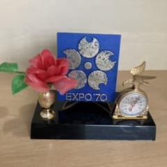 EXPO'70 大阪万博 記念置物 温度計付きのサムネイル