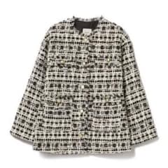 BEAMS HEART ビームスハート　ノーカラーツイードジャケットのサムネイル