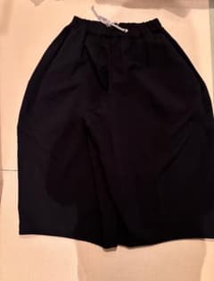 黒 ガウチョパンツ ゴムウエストのサムネイル