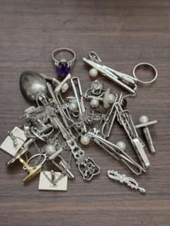 r*i様 遺品整理 純度不明 シルバー まとめ タイピン カフス リング スプー r*i様 遺品整理 純度不明 シルバー まとめ タイピン カフス リング