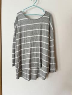Ungrid 長袖Tシャツ グレーストライプ ゆったりのサムネイル