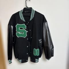 SHEIN スタジャン ブラック/グリーン XSのサムネイル