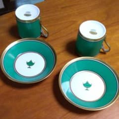 リチャードジノリ　インペログリーン　デミタス　カップ&ソーサー　2客のサムネイル