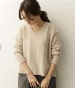 URBAN RESEARCH DOORS ケーブルニット Vネックのサムネイル