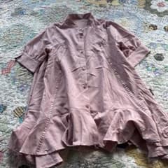 &LOVE Frill Tunic Dress, Dusty Pink, Heart Lace, Flare