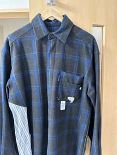 ADER ERROR (アーダーエラー)ウールシャツ　切り替え　チェックシャツのサムネイル
