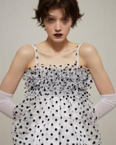 poppy WAVE GATHERED PEPLUM BUSTIER (DOT) - メルカリ