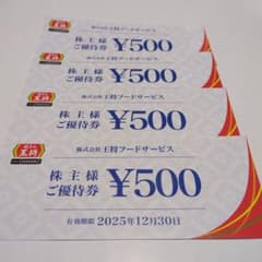 王将フードサービス　優待券2000円分のサムネイル