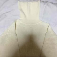 新品☆ラウンジドレス タートルニット オフホワイトのサムネイル