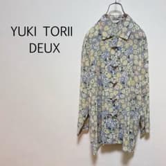 c0398【YUKI TORII】花柄 長袖 シャツ M 総柄 シアー素材 - メルカリ