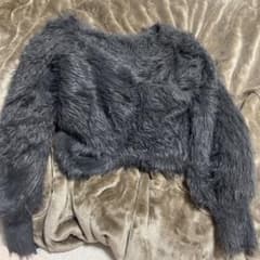 シャギーニット カシュクール セーター グレー Fのサムネイル