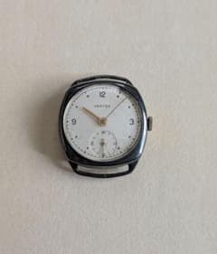 Vertex manual winding watch with small seconds subdial, face only, British antique Denison case.