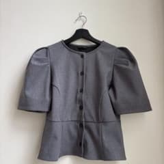 【美品】ZARA パフスリーブ グレー トップス　Lサイズ 美品】ZARA パフスリーブ グレー トップス Lサイズ - メルカリ