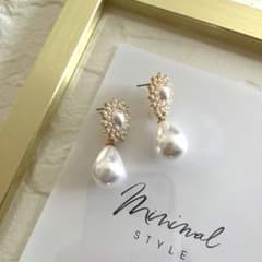 NO.150 ハンドメイドピアス 3点999円！パール×しずくパールのサムネイル