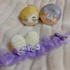ぬい服　おまんじゅう　もちころりん　うさみみヘッドドレス　紫色のサムネイル