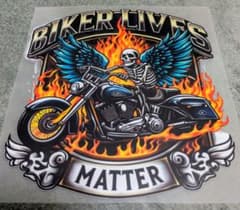 BIKER LIVES MATTER 熱転写シート ステッカー バイク スカルのサムネイル