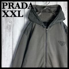 5964【希少XXLサイズ】プラダ‪☆三角ロゴ入りジップパーカー ナイロン‬
