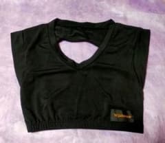 ダンス ヨガ フィットネス ブラック クロップドトップス M