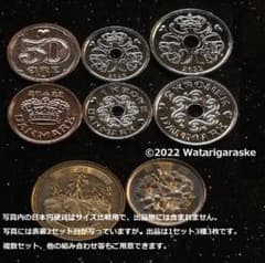 未使用デンマーククローネ3種3枚☆2022年マルグレーテ2世前女王版
