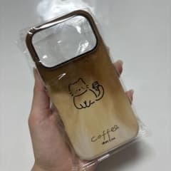 iPhone 17pro用ケース コーヒー 猫柄 グラデーションのサムネイル
