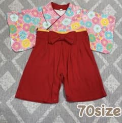 ベビー 袴ロンパース 花柄 70サイズのサムネイル