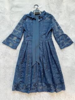 【断捨離の為値下げ】RUIRUE BOUTIQUE ネイビー レース ドレスのサムネイル