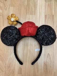 ディズニーリゾート カチューシャ ミニー　スパンコール　花　ミニーマウスのサムネイル