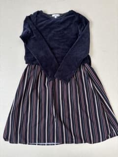 マタニティ ワンピース ネイビー ストライプ