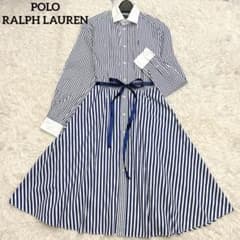 極美品】ポロラルフローレン ロングシャツワンピース リボン