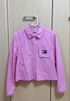 TOMMY JEANS トミー　ピンクシャツ　Sサイズのサムネイル