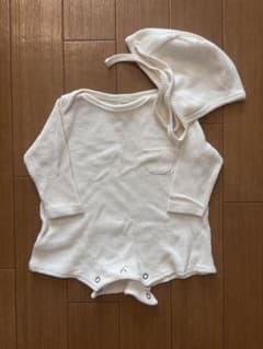 Bisque ワッフルロンパース ボンネット セット 70cm 韓国子供服のサムネイル